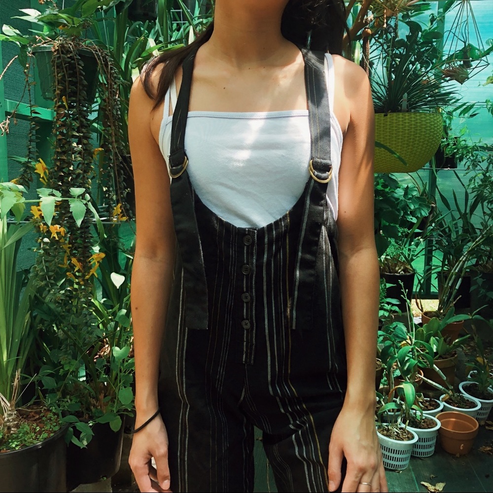 Urban Outfitters Striped Suspender Overalls